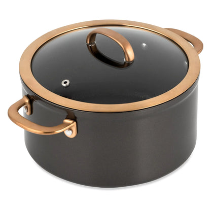 Thyme & Table Supreme 12-Piece Non-Stick Cookware Set, Pots and Pans Set- Bronze