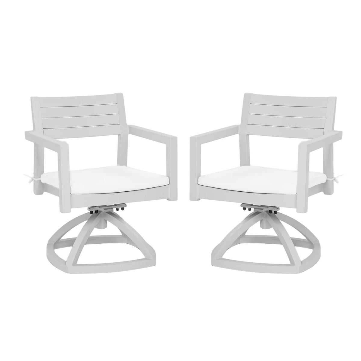 Outdoor Patio K/D Aluminum Stationary Dining Chairs 2PCS with Outdoor-grade Sunbrella Fabric Cushions, Branch-Like Backrest ,FSC-Certified Wood Armrests, Bourbon Brown