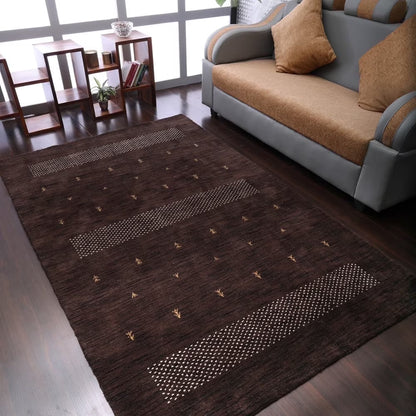 Rugsotic Carpets Handmade Rugs Hand Knotted Loom Rectangle 3'x5' Orange Wool for Indoor Use