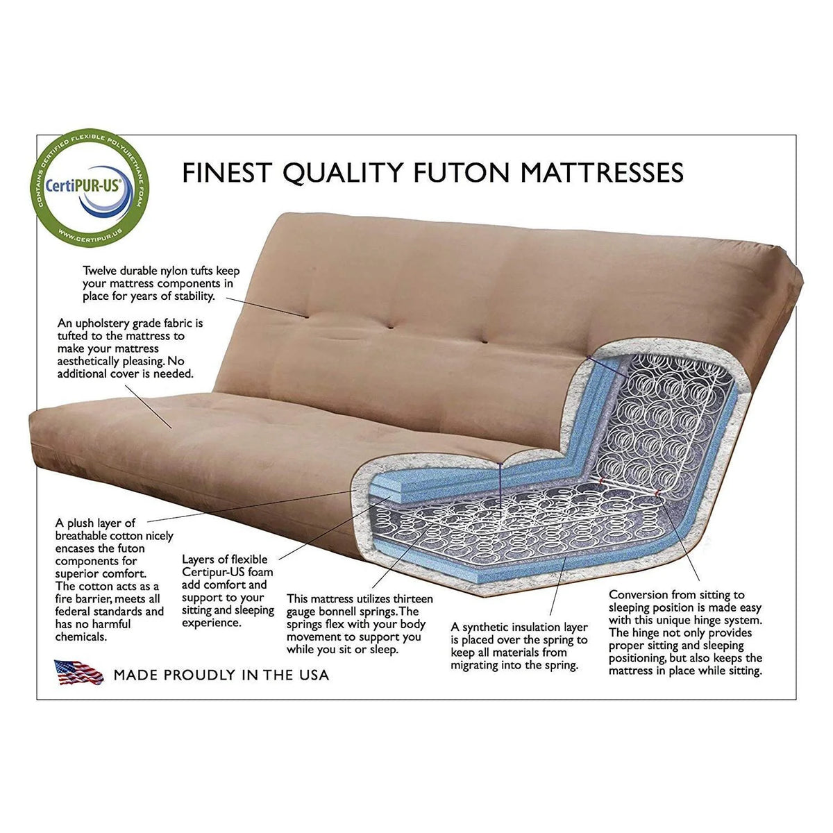 Albany Futon in Barbados Finish, Multiple Colors