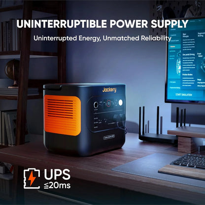 Jackery Explorer 2000 v2 Power Station and 100W Solar Panels, 2033Wh LiFePO4 Home Backup Battery, 2190W Solar Generator, USB-C PD 100W Fast Charging for Emergencies, Power Outages, Camping