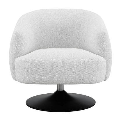 Coaster 18" Modern Fabric Upholstered Swivel Chair in Beige/Matte Black