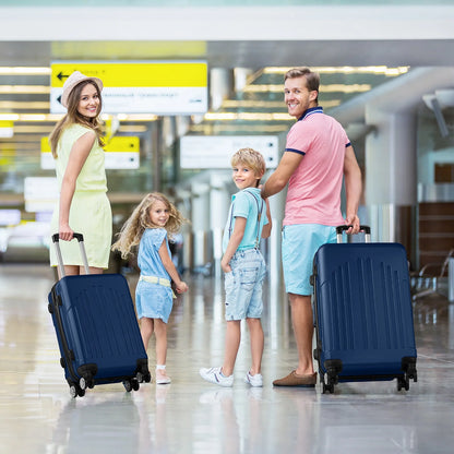Zimtown 3 Piece Nested Spinner Suitcase Luggage Set With TSA Lock Royal Blue