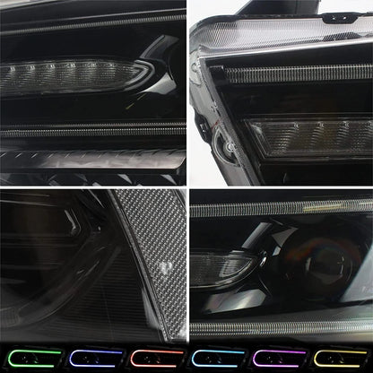 VLAND for Dodge Charger 2011 2012 2013 2014 Dual Beam Projector Headlights Replacement Assembly
