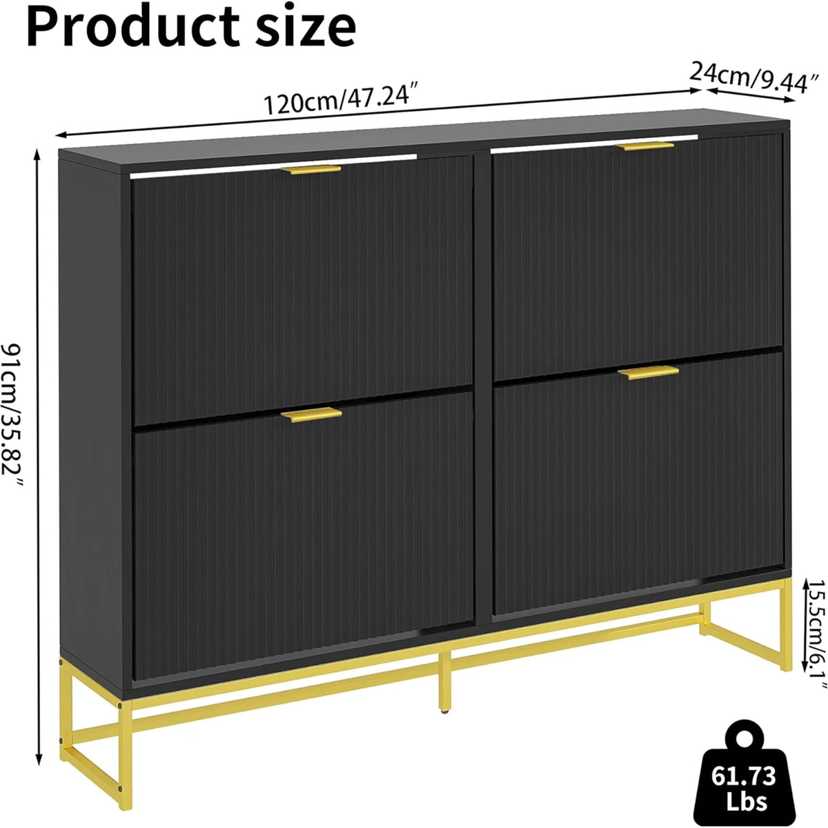 Oubayajia Modern Shoe Storage Cabinet, Wood Shoe Rack Organizer with 2 Flip Drawers, Freestanding Narrow Shoe Cabinet for Entryway Hallway, Natural