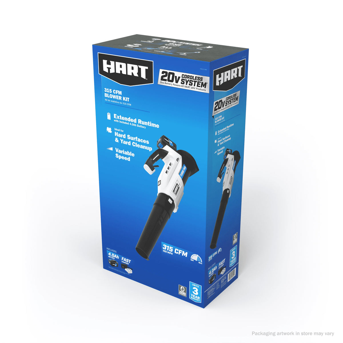 HART 20V Cordless Turbo Fan Leaf Blower (1) 4.0Ah Lithium-Ion Battery
