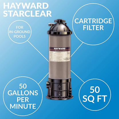 Hayward W3C500 Star Clear 50 Sq Ft Pool Cartridge Filter for Pool and Spa