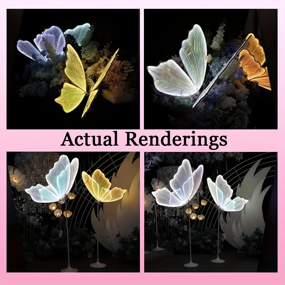 2-Pack Romantic Butterfly Floor Lamp with LED Lights, White & Gold Options, for Wedding, Party, Home Decor, Hanging Chandelier (Multiple Sizes, US Plug)