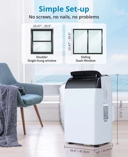EastVita 10000 BTU Air Conditioner Portable for Room, 3-in-1 AC Unit, Dehumidifier and Fan, Air Conditioners with Remote Control & Window Kit, Sleep Mode, LED Display, Cooling Room up to 450 Sq.ft