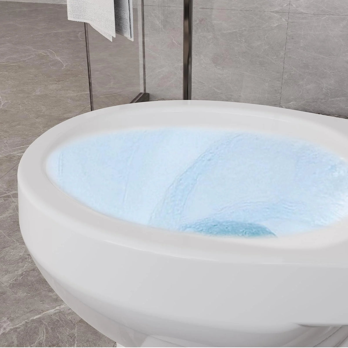 TROPOW Toilet, Two-Piece Toilet, ADA Toilet with Dual Flush, Elongated Toilets for Bathrooms with Soft Close Seat, Universal Height,White