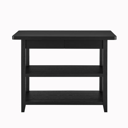 Better Homes & Gardens Reading Wood Kitchen Island with 2 Shelves and Drawers, Walnut Color