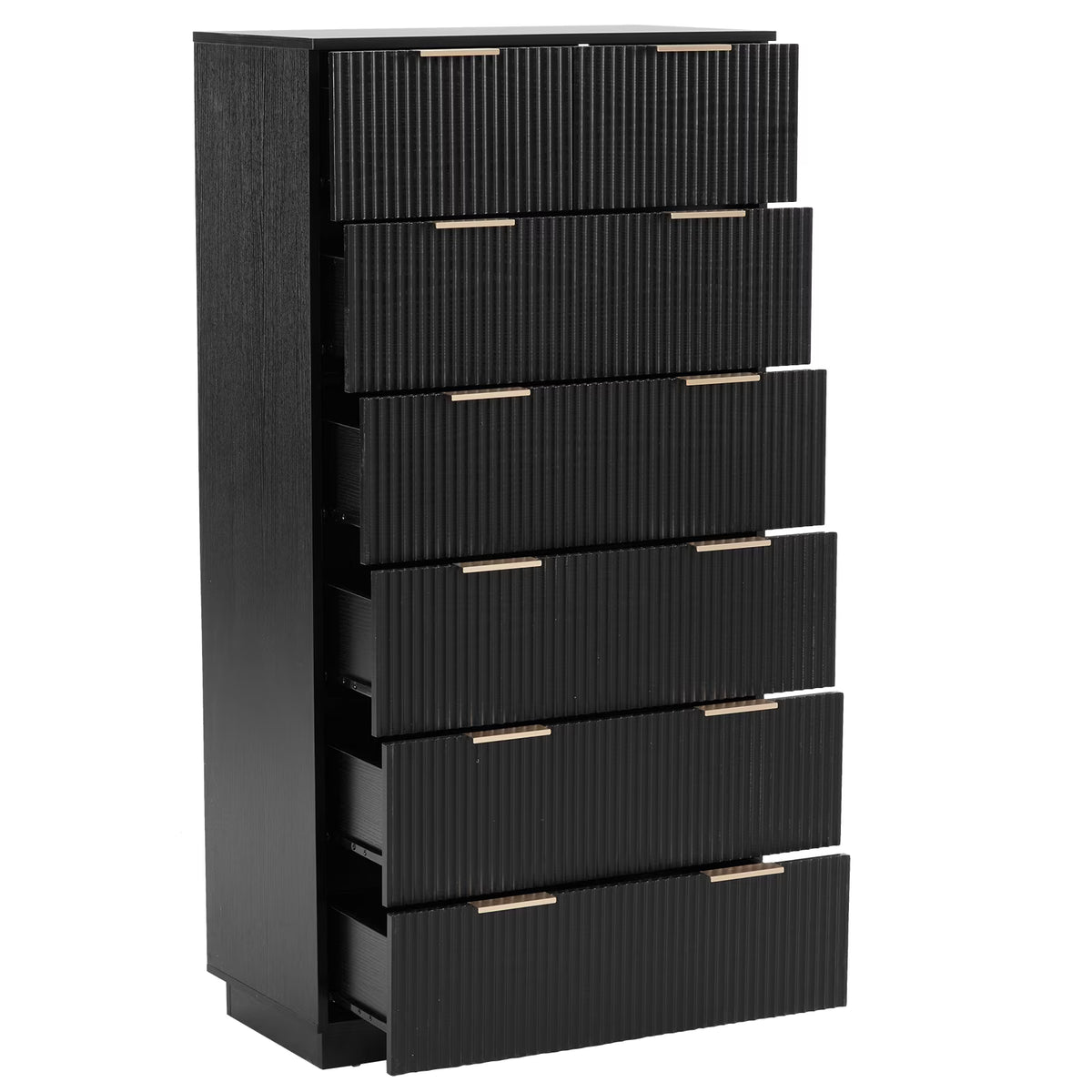 UBesGoo Dresser for Bedroom Wood 4 Drawers Dressers, Fluted Modern Dresser, White