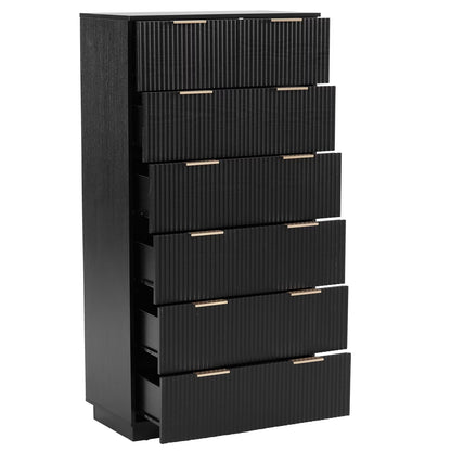 UBesGoo Dresser for Bedroom Wood 4 Drawers Dressers, Fluted Modern Dresser, White