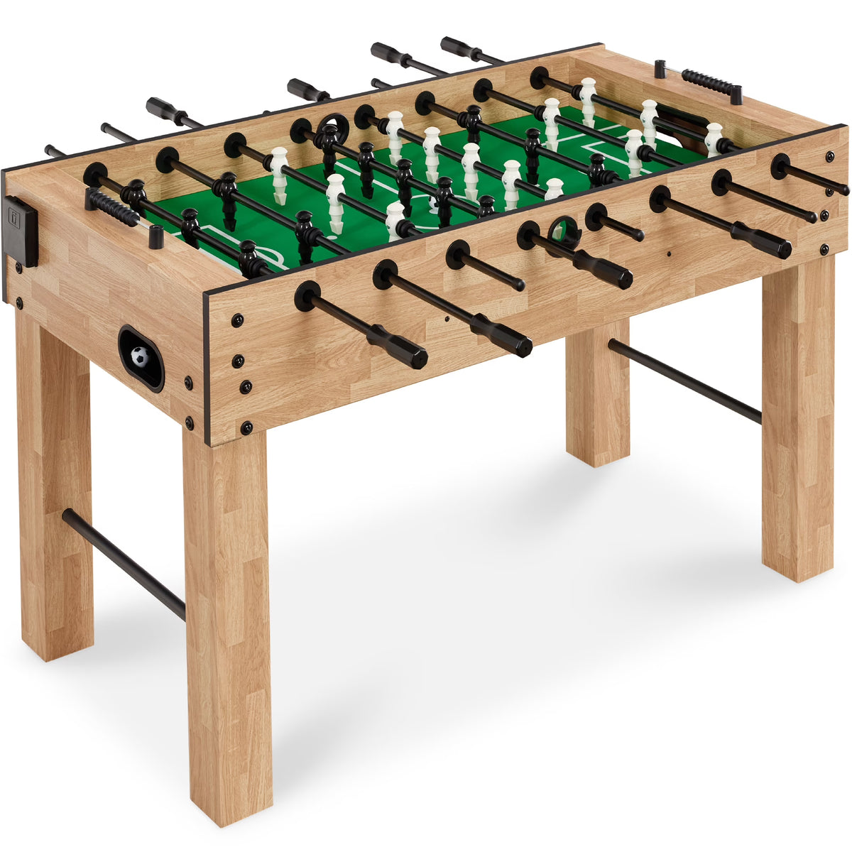 Best Choice Products Large 54in Full-Size Foosball Table for Home, Game Room w/ 2 Balls, 2 Cup Holders - Natural