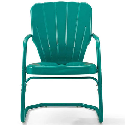 Crosley Ridgeland 2Pc Outdoor Metal Armchair Set - 2 Chairs-Color:Bright Red Gloss