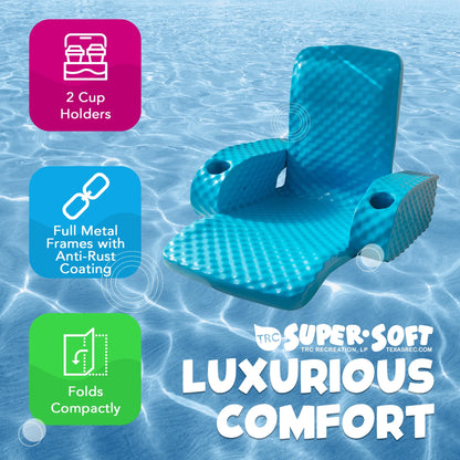 TRC Recreation Baja Folding Armchair Swimming Pool Float, Tropical Teal