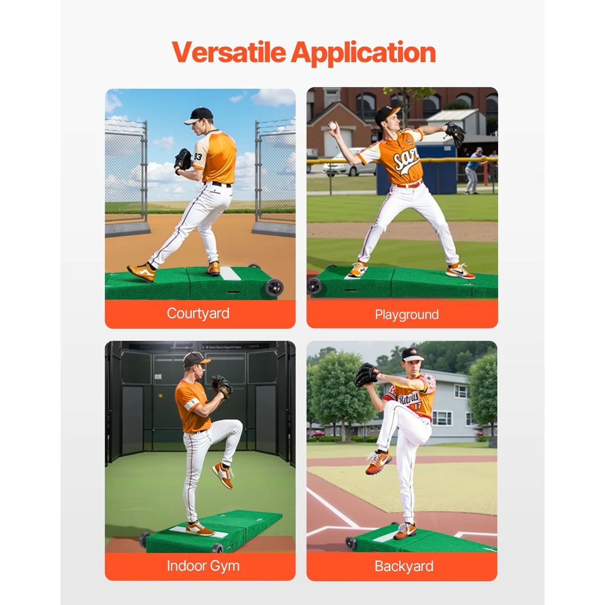 KFFKFF Portable Pitching Hill, Baseball Training Gear, 90 in Indoor/Outdoor Practice Equipment, Softball Assistance Tools with Durable Turf, Pitching Plate, Transport Handles