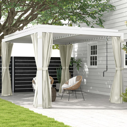 Outsunny 10'x13' Aluminum Pergola with Adjustable Louvered Roof, Gray