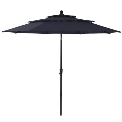 MAISON ARTS Outdoor  6-piece Patio Dining Set, 1 Square Metal table, 4 Adjustable Folding Chairs and 10ft Umbrella Red