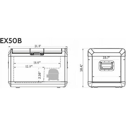 12V Car Fridge 50L 12/24V DC 110-240V AC Portable Freezer Compressor Cooler 0℉-50℉ 3-Year Warranty