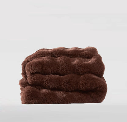 Brooklyn Loom Bubble Faux Fur 100% Microfiber Polyester  Twin XL Blanket in Green, All Season, Adult Size, OEKO-TEX Certified