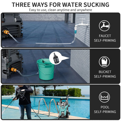 Electric Pressure Washer, 4500 PSI 3.2 GPM Power Washer with 4 Quick Connect Nozzles, High Pressure Cleaning Machine with Foam Cannon for Cars/Fences/Driveways/Patios/Home Cleaning