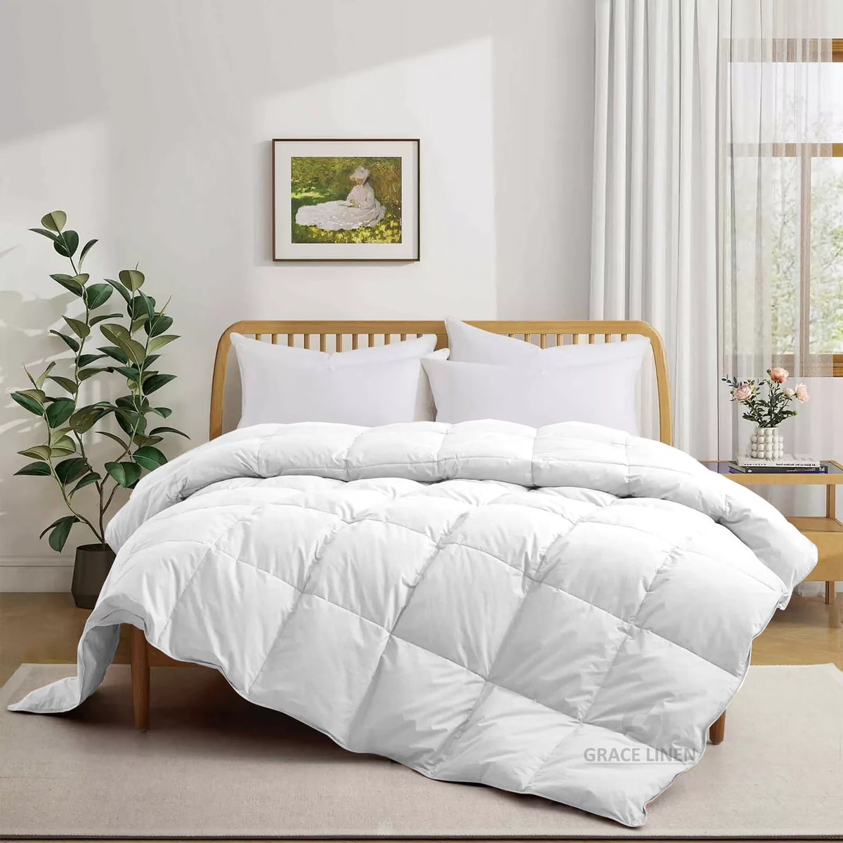 Bedding Comforter Cal King Size, Duvet Insert, Quilted Comforter with Corner Tabs, All Season Lightweight Quilt, Down Alternative Hotel Comforter Cal King Size 96X102 Baby Pink