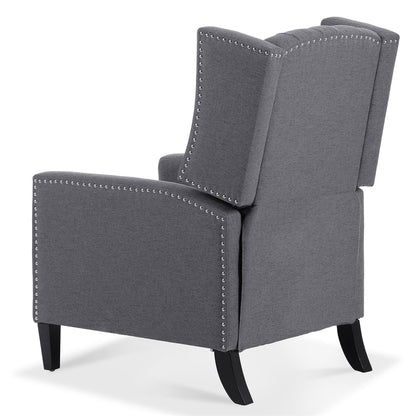 Triple Tree Modern Fabric Foam Wood Solid Print Nailhead Trim Accent Chair, Beige