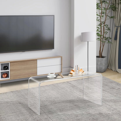 VDGPWA 32" Rectangle Waterfall Coffee Table, 0.6" Thick All Acrylic, Clear