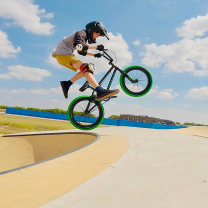 cubsala 20 in Freestyle BMX Kids Bike for Age 6-14 Years Old Boys Girls , Black & Green