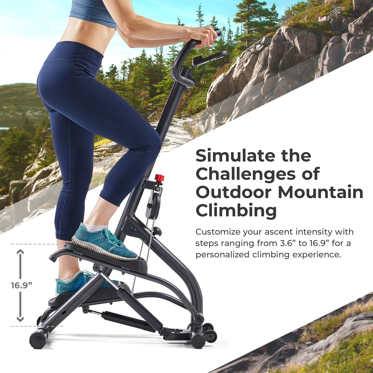Sunny Health & Fitness SMART Climber Stepper with Handlebar & Free SunnyFit® App Membership – SF-S021001