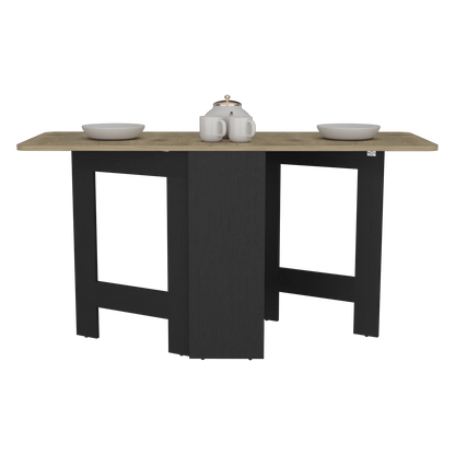 Gateleg Folding Table Space-Saving with Compact Design White / Macadamia