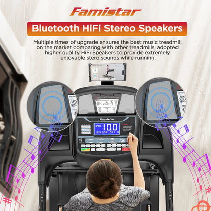 Treadmill 300 LB Capacity for Home with Incline, Folding Electric Running Walking Treadmill, Portable Treadmill for Home Use, 7.5 MPH, Smart Apps, 64+7 Programs, Bluetooth Speakers