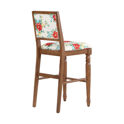The Pioneer Woman Vintage Floral Bar Stools Made With Solid Wood Frame, Set of 2
