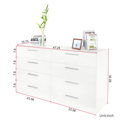 Ktaxon Bedroom Dresser with 6 Drawers, Wooden Double Dresser for Entryway, Wide Storage Cabinet for Living Room, Black