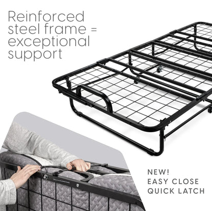 Milliard Twin Steel Folding Bed with Luxurious Memory Foam