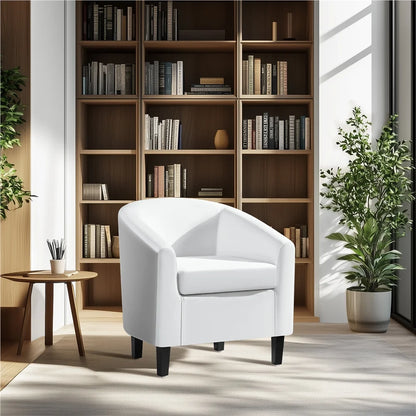 Yaheetech Faux Leather Accent Arm Chair For Living Room, Black