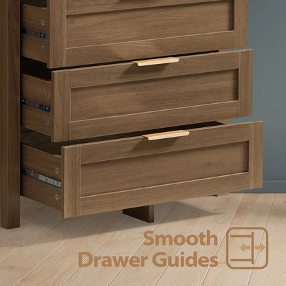 ARKANTOS Wooden 6 Drawer Double Dressers, Wide Chests of Drawers for Bedroom, Natural Oak