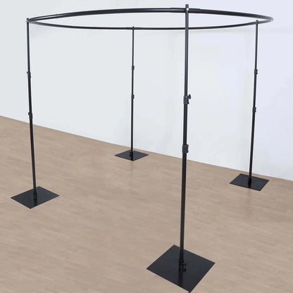 Efavormart 10ft | 4 Post Gold Metal DIY Photography Backdrop Stand, Wedding Arch Canopy Tent
