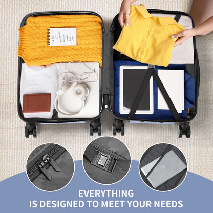 Zimtown 3 Piece Nested Spinner Suitcase Luggage Set With TSA Lock Royal Blue