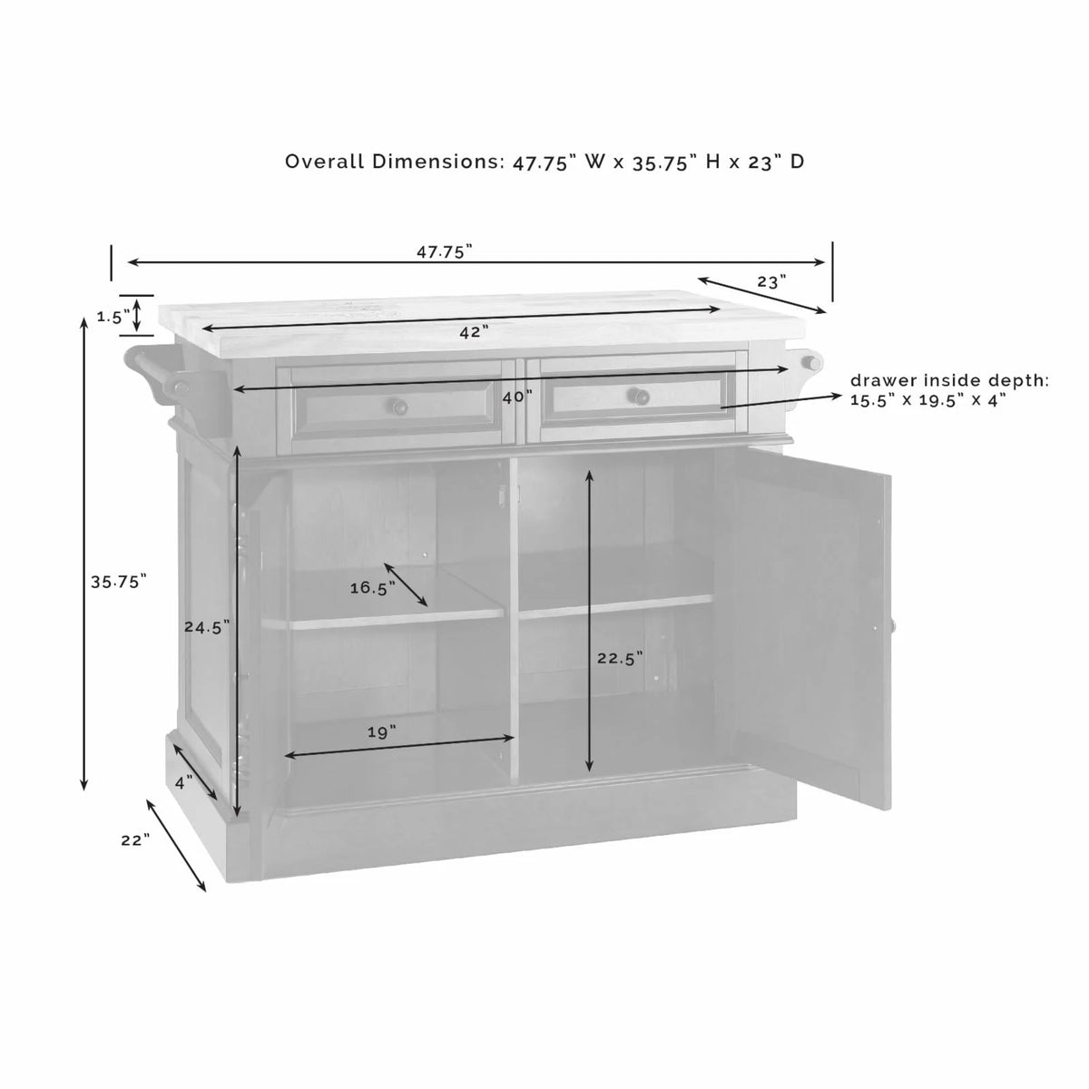Crosley Butcher Block Top Kitchen Island