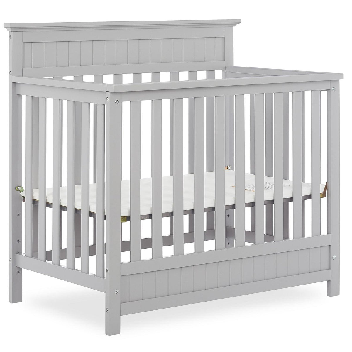 Dream On Me Harbor 4-in-1 Convertible Mini Crib in Pebble Grey. Greenguard Gold Certified