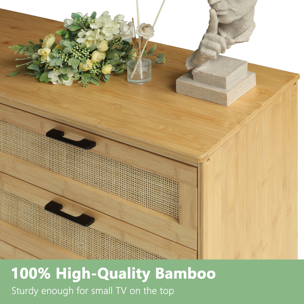 VEIKOUS Oversized 5-Drawer Dresser Chest, Large Storage Dresser for Bedroom Storage, Oak
