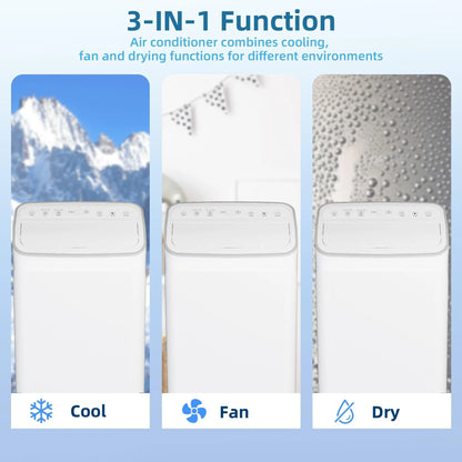 14000 BTU Portable Air Conditioner with Heat, 3-in-1 AC Unit for Rooms up to 750 Sq.Ft, Quiet Operation, Dehumidifier & Fan, Window Kit Included