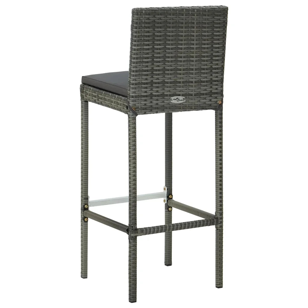 vidaXL Patio Bar Set Outdoor Bistro Set Bar Stool Bistro Table Poly Rattan