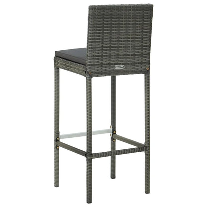 vidaXL Patio Bar Set Outdoor Bistro Set Bar Stool Bistro Table Poly Rattan