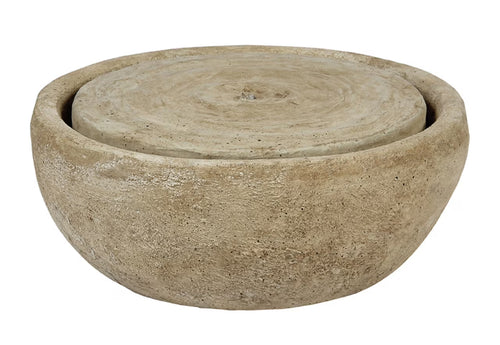 Solid Rock Stoneworks Small Infinity Bowl Fountain - 8" Tall - Buff Stain