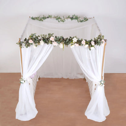 Efavormart 10ft | 4 Post Gold Metal DIY Photography Backdrop Stand, Wedding Arch Canopy Tent