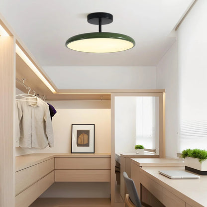 KCO Lighting Vintage Green Ceiling Light Contemporary Black Metal Flush Mount Mid Century Modern Entryway Semi Flush Mount LED Hallway Light Fixture