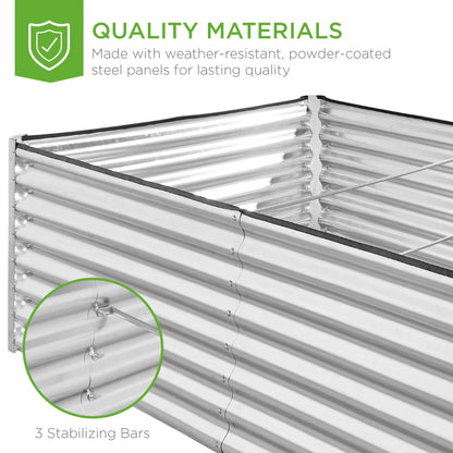 Best Choice Products 8x4x2ft Outdoor Metal Raised Garden Bed, Planter Box for Vegetables, Flowers, Herbs - Gray